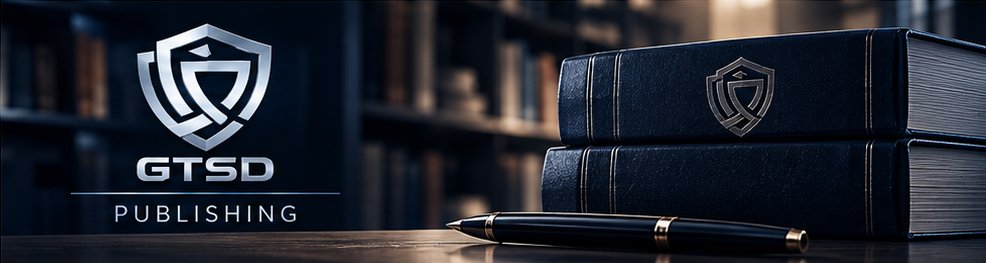 GTSD Publishing: leather-bound volumes with the GTSD shield on a library desk.